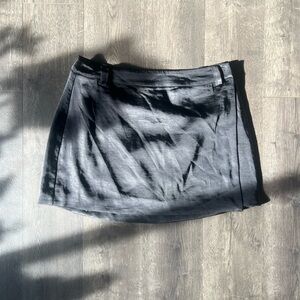 Lulu's Black Satin Wrap Skirt